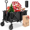 Hikenture Folding Wagon Cart, Portable Large Capacity Beach Wagon, Heavy