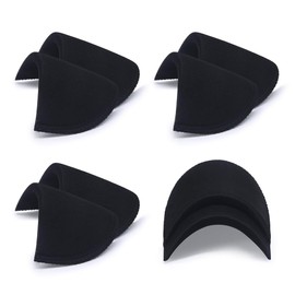4 Pairs Black Covered Set-in Shoulder Pads Sewing Foam Pads for Blazer Suit Coat Jacket Clothes (Black Small(Thickness 10mm))