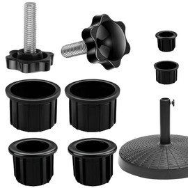 6 Pcs Umbrella Base Stand Replacement Parts, Parasol Base Spare Parts, Courtyard Parasol Spare Parts, Replacement Parts Hole Ring Cover with M8 Thread Screw for Most Beach Backyard Balcony Umbrella
