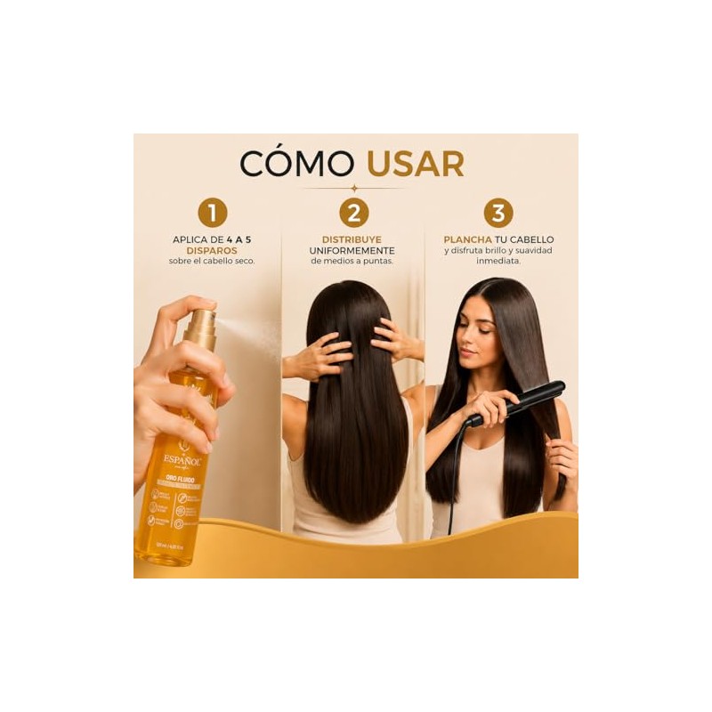 protector de calor para cabello | oro fluido 40 ml