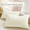 Seersucker Duvet Cover Set Double Size Beddding Set with Pillowcases