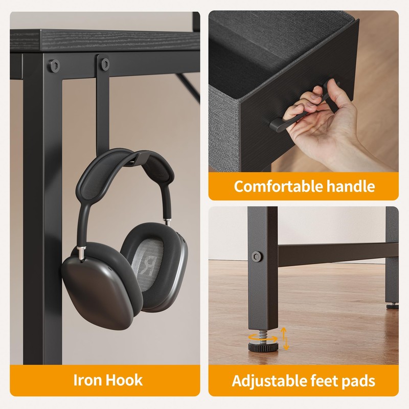 CubiCubi Computer Desk with 2 Drawers, 40 Inch Small Home