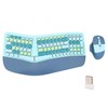 Wireless Ergonomic Keyboard and Mouse Combo with PU Wrist Rest,