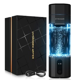 【6000PPB】 DYNAMX Hydrogen Water Bottle, Portable Hydrogen Generator, SPE/PEM Technology Hydrogenated Water Generator, Cutting-Edge Bottle,Black