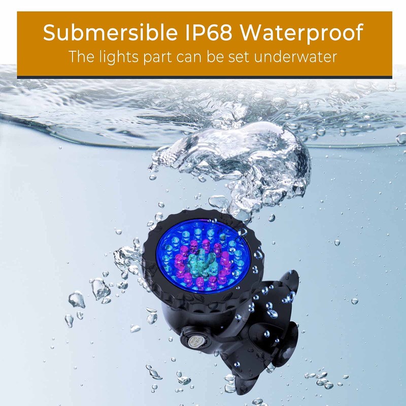 SHOYO Underwater Pond Lights, Colored Spotlight for Yard, IP68 Waterproof