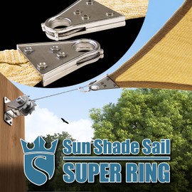 Royal Shade 5' x 5' x 5' Beige Triangle Super Ring Customized Size Sun Shade Sail RSSLT Canopy Awning Shades for Patio - Commercial Standard Heavy Duty-260 GSM (We Make Custom Size)