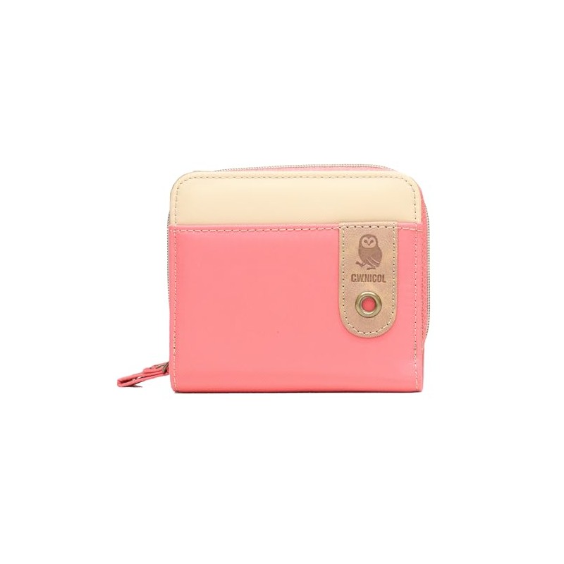 Sea Double Nicole Women's Bifold Wallet, Round Zipper, Owl, Auspicious