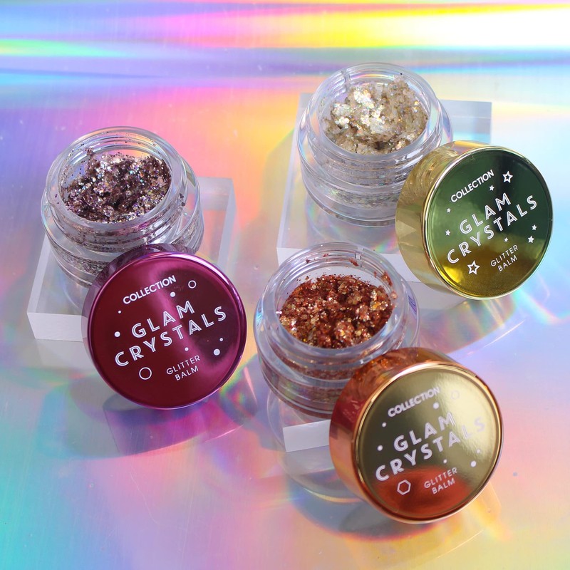 Collection Cosmetics Crystals Glitter Balm, Festival Glitter Makeup, Light-Weight Formula