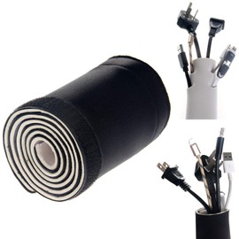 TKB5060-4x Neoprene Cable Tube Velcro Fastener Reusable Cable Organiser Cable Duct Cable Cover Cable Manager Computer Home Cinema Office Cord Cable Manager, 4 m Total Length, 4 m Total Length