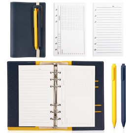 miikoul Small Pocket Notebook Journals with Pen,Weekly Planner Book Refillable Lined Journal Notebooks 100 GSM Note Pads Portable Notepad for Taking Back to School Supplies Writing 7.6" X 5" 180 Pages