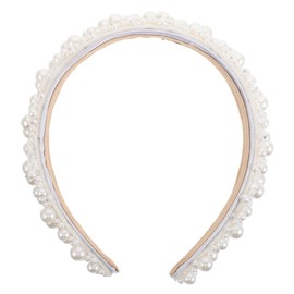 Healvian Elegant French Style Faux Pearl Headband Lightweight Bridal Hair Accessory for Women Comfortable Wedding Princess Headpiece for Reception and Photos