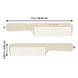 Allegro Combs Expert – Professional Barber for Hair Cutting, Beard Styling & Trimming Wide & Fine Tooth Clipper Over Comb 1 Piece (8 In. Clipper Comb No. 80)