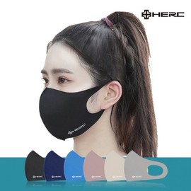 Black Fashion Celebrity Summer Cool Mask 04. 3D Pure Cotton Mask 7-Ply 1P Black 10ea
