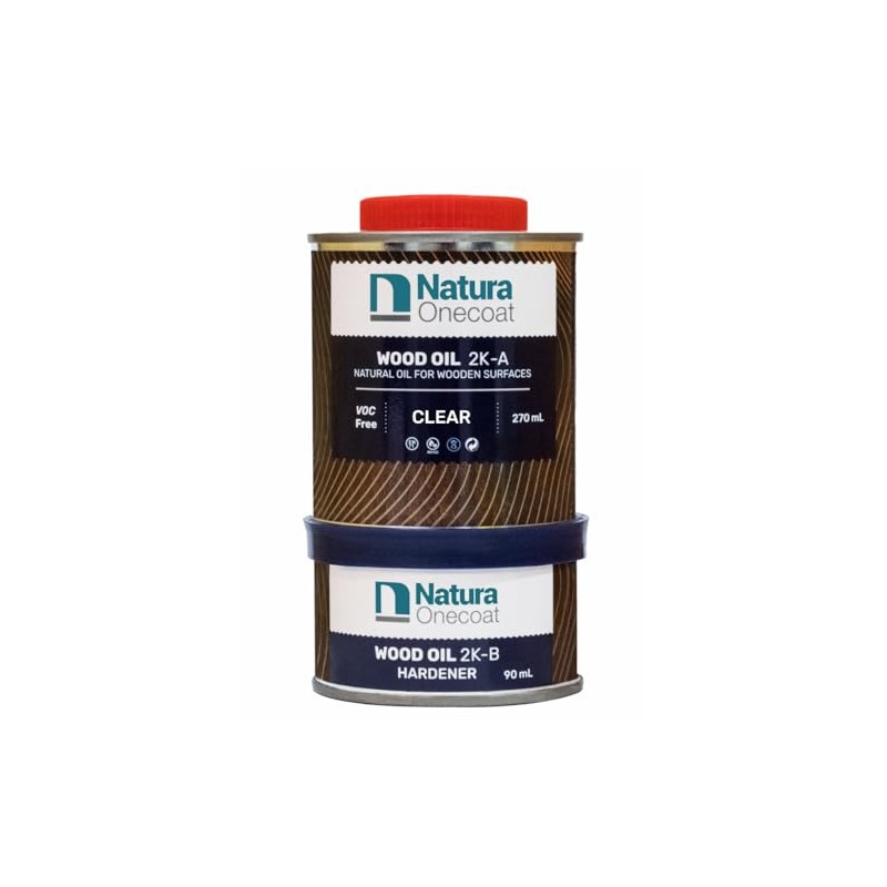 Aceite para Madera de 2 Componentes, 360 ml, Transparente, Fácil