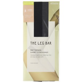 Atsugi The Leg Bar Women's Stockings, Shiny Plain, Below the Knee, Black