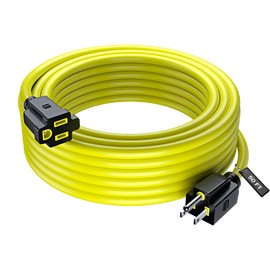 Maximm 50 Ft Yellow Extension Cord, Heavy Duty 3-Prong Outdoor Power Cable, ETL Listed for Contractors