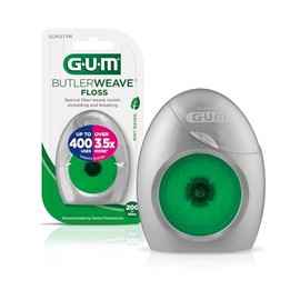 GUM - 1840B ButlerWeave Hilo dental encerado, dispensador rebobinable, menta, 200 yardas