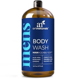 ArtNaturals Menâ€TMs Natural Body Wash â€" (16 Fl Oz / 473ml) â€" Shower Gel that Cleanses, Refreshes and Deodorizes â€" with Aloe Vera, Shea Butter, 