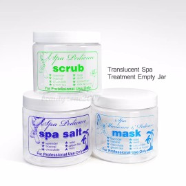 Unbranded Translucent Spa Treatment Empty Jar x 3CT (Salt, Mask, Scrub)