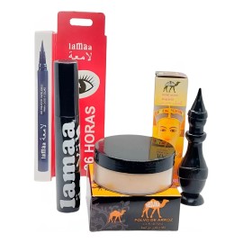 Kit: Kajal+ Polvo De Arroz+rimel+ Delineador Indeleble Arabe