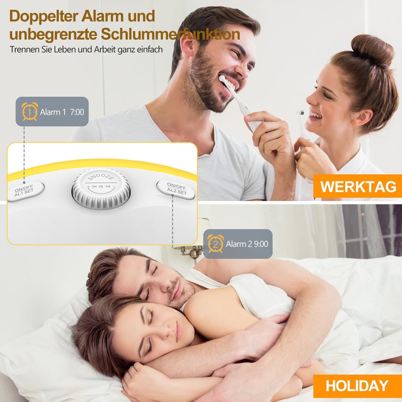 Suright Bluetooth Light Alarm Clock, Daylight Alarm Clock, Wake Up