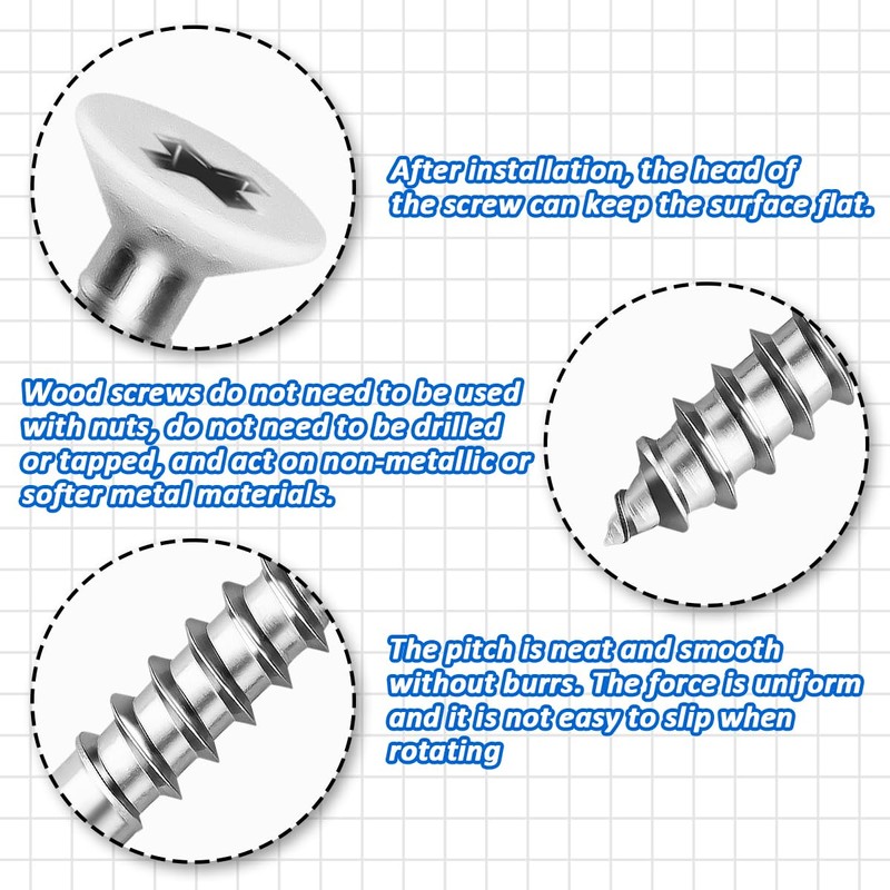 #6 x 5/8" Flat Head Wood Screw, Sheet Metal Screws,
