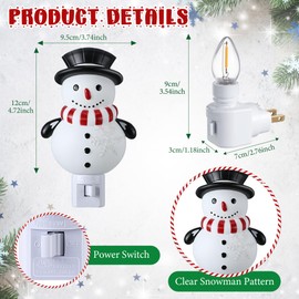 Hohean Christmas Snowman Night Light Plug in, Christmas Decoration 120V C7 LED Wall Plug in Nightlights, Christmas Night Light Decor for Bedroom Bathroom Kitchen Hallway Stairs