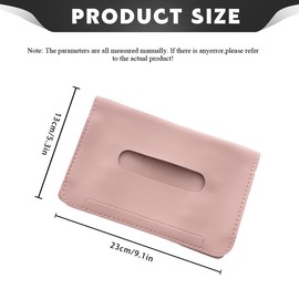 Lyxheth Car Tissue Holder, Tissue Box for Car, PU Leather Sun Visor Napkin Holder with Elastic Strap, Auto Sun Visor Accessory Backseat Tissue Case Holder Universal Fit Most Vehicle Visor (Pink)