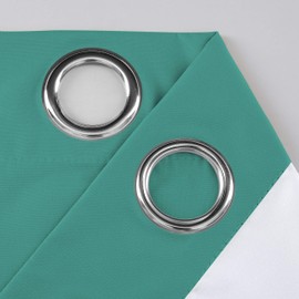 Teal Kitchen Window Tiers - Basement Valances Insulated Blackout Curtains Grommet Top Panels Modern Design for Nursey / Bathroom, 30 x 36 inch, Teal, 1 Pair