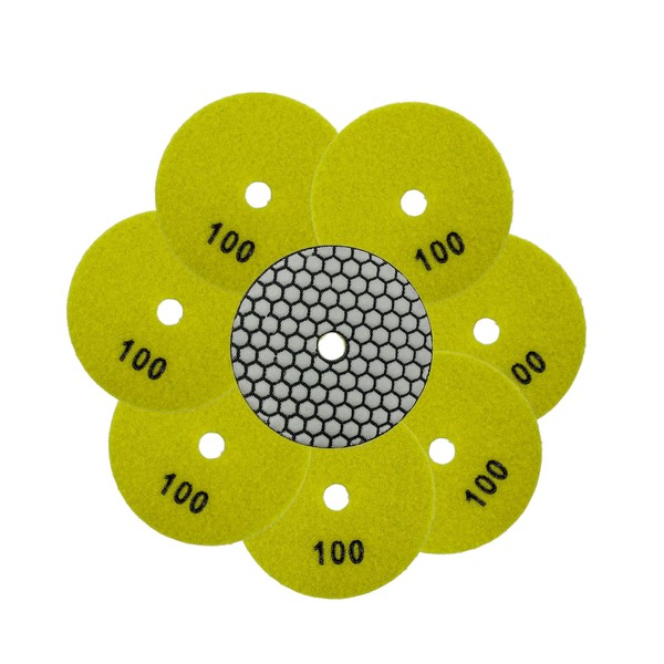 QUEFORET Diamond Polishing Pads Grit 100-8 Pieces Dry Polishing Discs