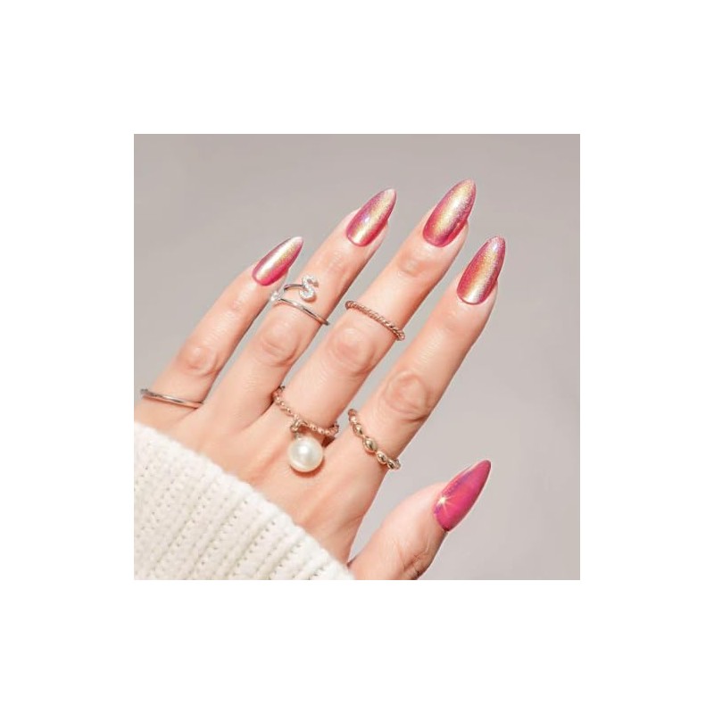CloudTrip 30 Uñas Postizas Almendradas a Presión - Uñas de
