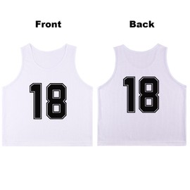 RE-HUO Set of 12 Numbered (13-24) Soccer Vests/Sport Pinnies/Training Bibs with Free Carry Bag(White13-24,L)