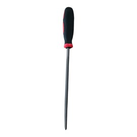 Half Round Metal File, 20cm Smooth Cut, Black and Red Ergonomic Handle