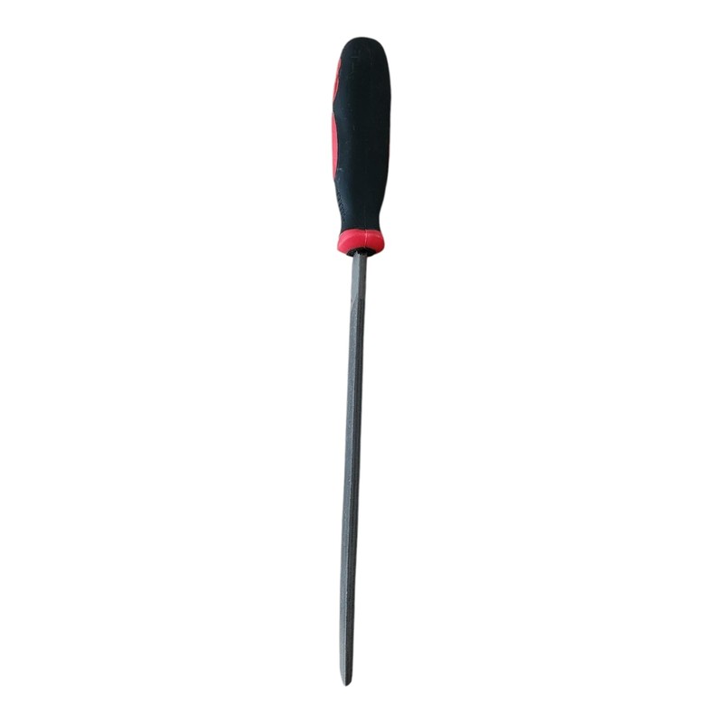 Half Round Metal File, 20cm Smooth Cut, Black and Red