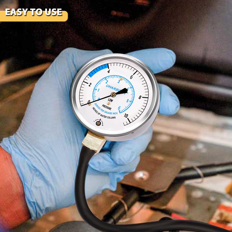 UHARBOUR Manometer Gas Pressure Tester, Manometer LP Gas Pressure Tester