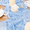 Jimtx 12pcs Light Blue Cheesecloth Table Runner Bulk 22×120 inch