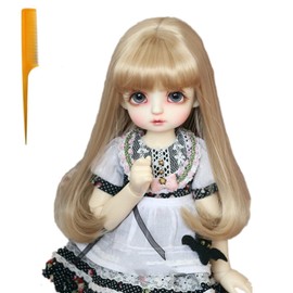 Doll Wig, Wig, For Dolls, 1/3 1/6 Bjd SD Doll Wig, Curl, Long, Straight Hair, Heat Resistant, 180°C, High Temperature, Wig, 6-7 Inches, 5.9 - 6.5 inches (15 - 16.5 cm), Head Circumference: Handmade
