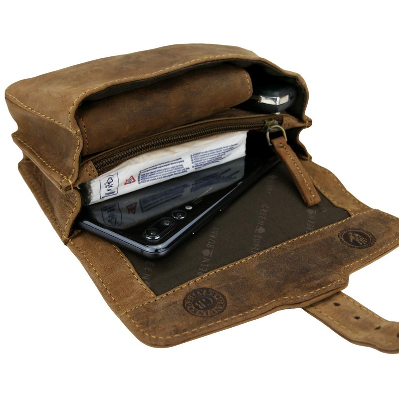 Greenburry Vintage Military Belt Bag Leather 16 cm, brown