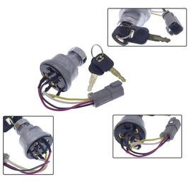 Solarhome 110-7887 467-8535 47031 - Interruptor de encendido con 2 llaves para CAT Caterpillar 906H 906H2 906K 906M 415 415F2 IL 416F2 420 420XE D5R2 D6 K D6K2D6N 216B3 226B3 226D 226D3 232D 232D3 236B3