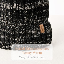 FURTALK Womens Winter Beanie Hat Fleece Lined Faux Fur Pom Pom Knitted Warm Beanie for Women