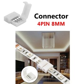 ZMFGMN 8mm LED Connectors 4-Pin RGB 6X L Shape Corner Connector,10x Gapless Adapter Terminal for 3528 2835 12V 24V Multicolor LED Strip Light