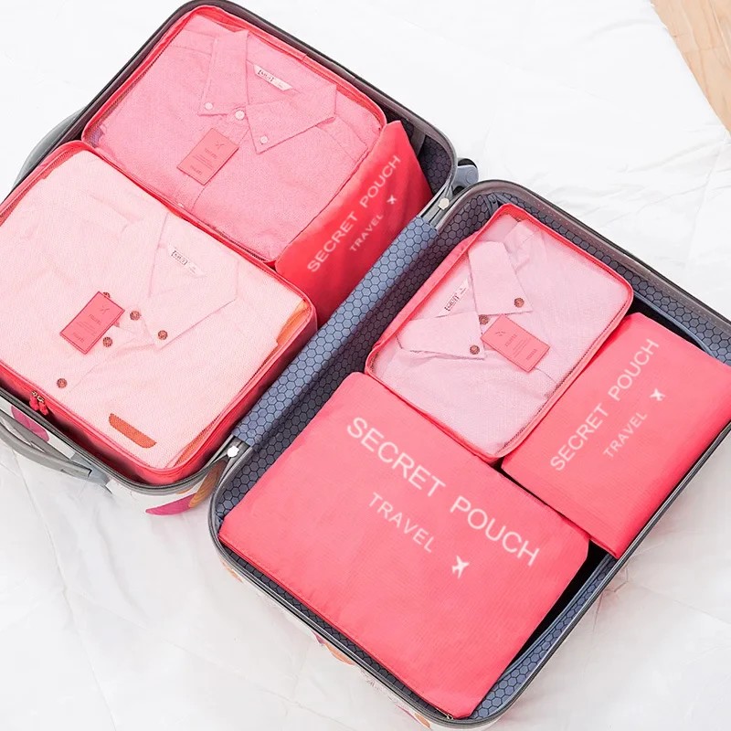 6-Piece Packing Cubes Set – Travel Luggage Organizer Bags with