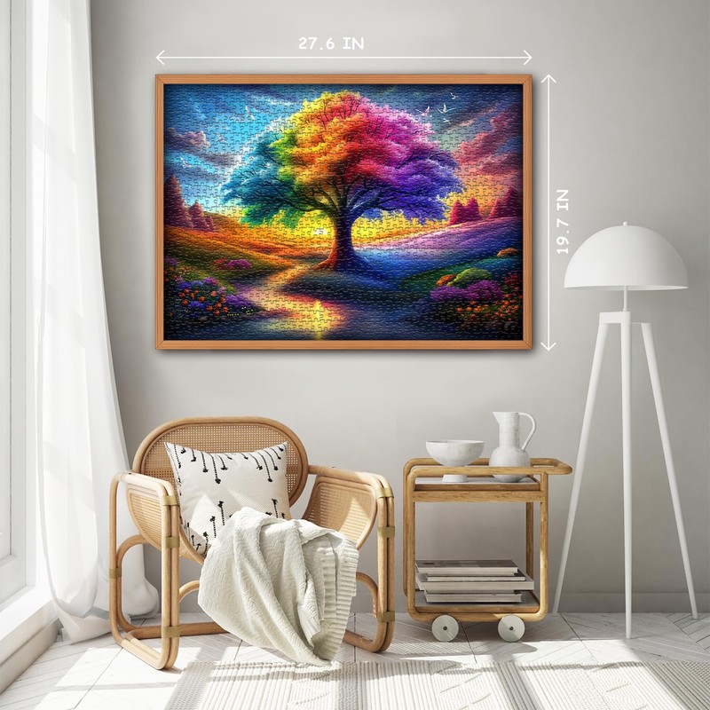 Rainbow Tree of Life Puzzles for Adults 1000 Pieces, Colorful