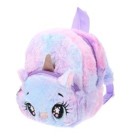KOMBIUDA Adorable Plush Backpack Girls Outdoor Knapsack for Travel School Hiking Stylish Design for Books Cosmetics Essentials Smooth Zipper Closure
