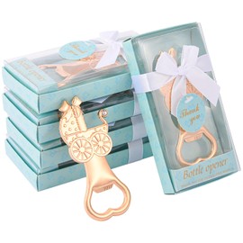 24 Pieces/Packs Blue Baby Carriage Shaped Bottle Openers，Girl or Boy Baby Shower Favors, Gifts or Decorations for Guests with Gift Boxes Party Return Souvenirs Giveaways Bulk
