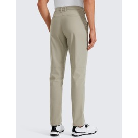 CRZ YOGA Men's All Day Comfy Golf Pants - 30" Quick Dry Lightweight Work Casual Trousers with Pockets Khali Barley 36W x 30L