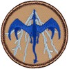 Blue Lightning Dragon Patrol Patch - 2" Diameter Round Embroidered Patch (Sew-on)