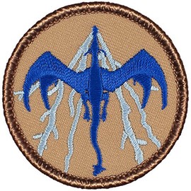 Blue Lightning Dragon Patrol Patch - 2" Diameter Round Embroidered Patch (Sew-on)