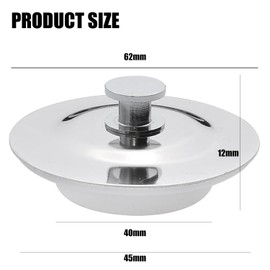 Universal Bath Plug for 40-45mm Holes - Stainless Steel Drain Stopper for Sinks and Bathtubs - Anti-Leak Design with Secure Fit - Easy to Use and Durable Replacement Plug