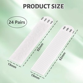 Flintronic Klebestreifen, 24 Paar(48 Stück) Klettband Selbstklebend, Bilder-Montagestreifen, Poster Strips, Bilder Aufhängen ohne bohren, Powerstrips, Bilder Montage Strips für Rahmen Dekorationen